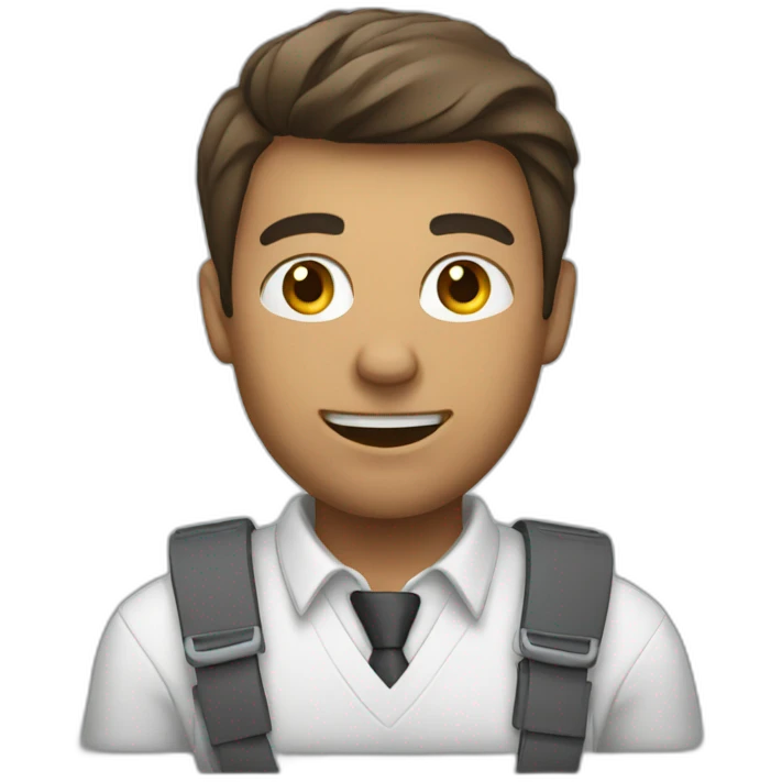 man passionately working on pc emoji