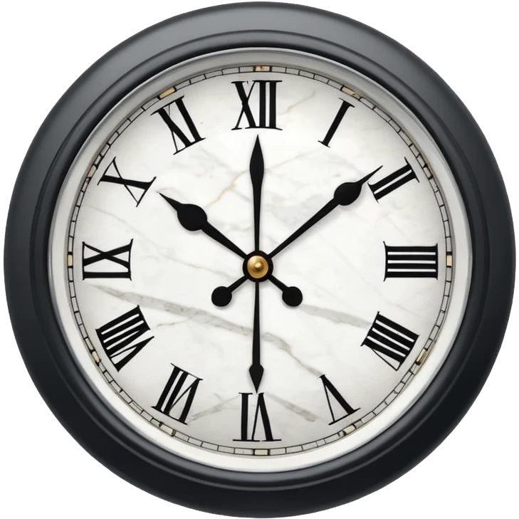 White marble effect Clock without outline emoji