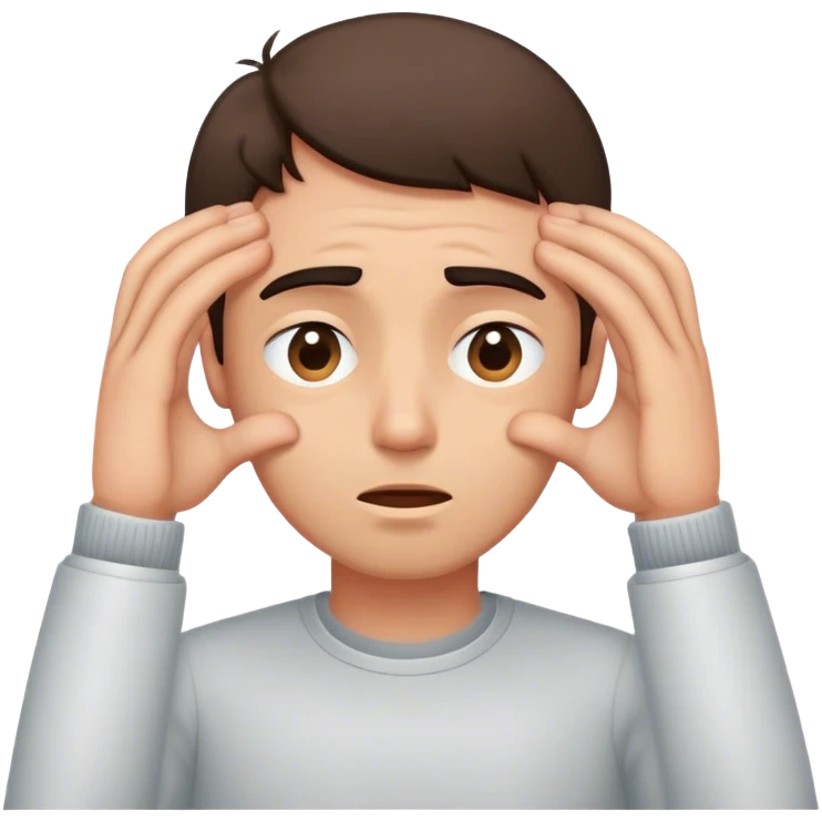 A guy stimming with his hands in the corner of his eyes  emoji