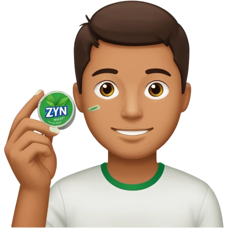 Man holding Zyn spearmint snus emoji