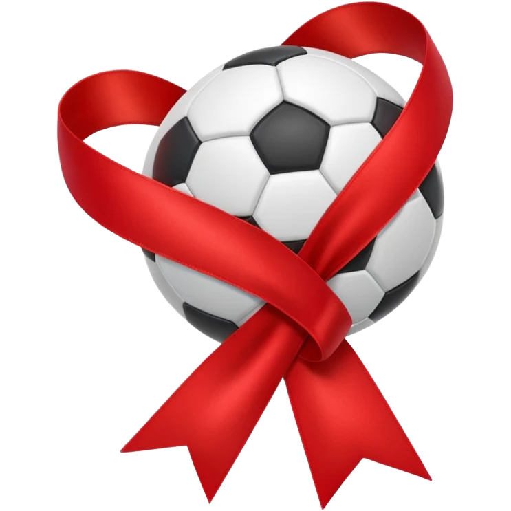 ribbon with small football particle floating emoji