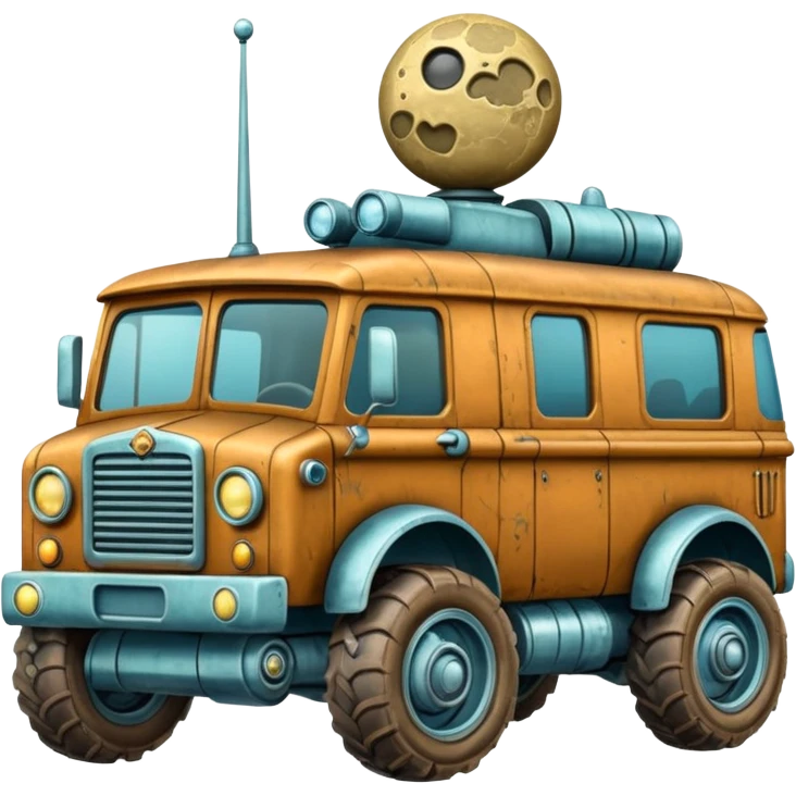  antique tall truck robotic twenty passenger Moon rover Scooby Doo emoji