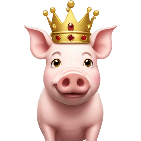 Pig with royal crown emoji