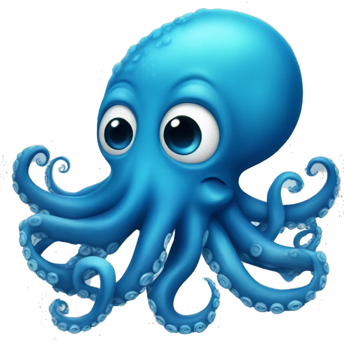 blue octopus from deep sea emoji