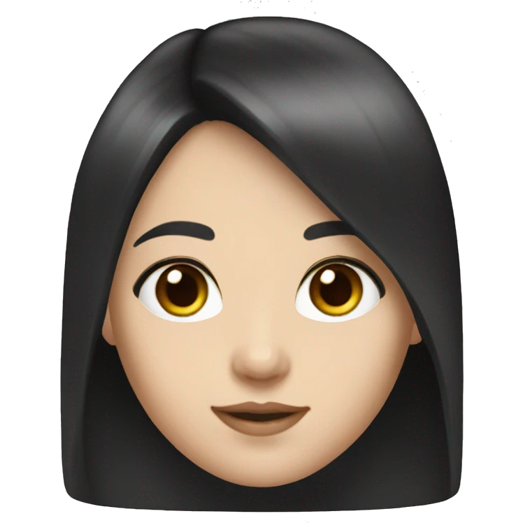 Two girls black hair brown eyes long hair tannish pale skin emoji