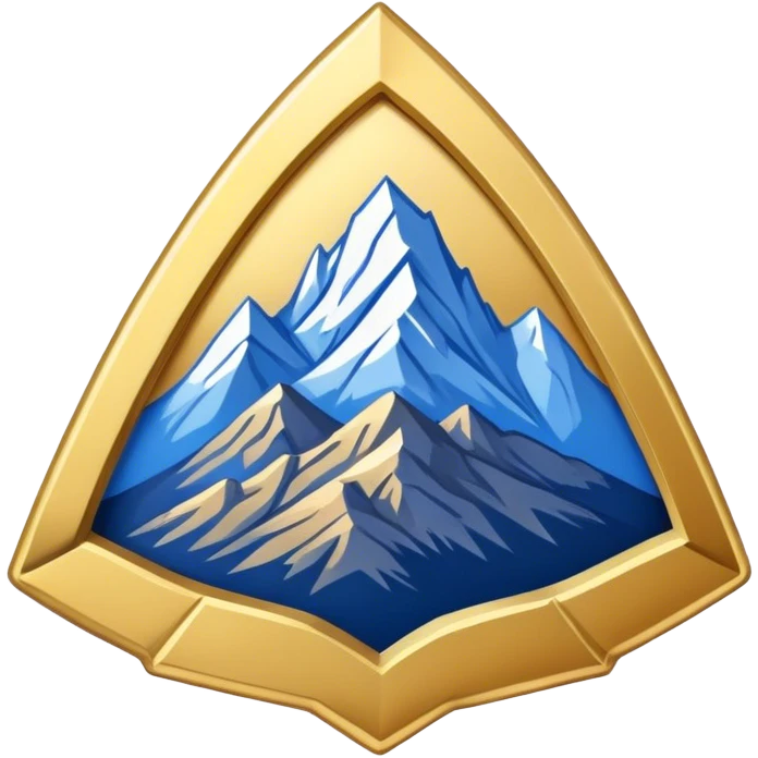 military badge with a mountain on it emoji