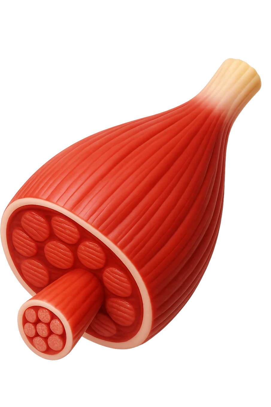 EMOJI STILE IPHONE 3D DI una porzione di tessuto muscolare umano anatomico realistico, FALLO MOLTO REALISTICO IN 3D emoji