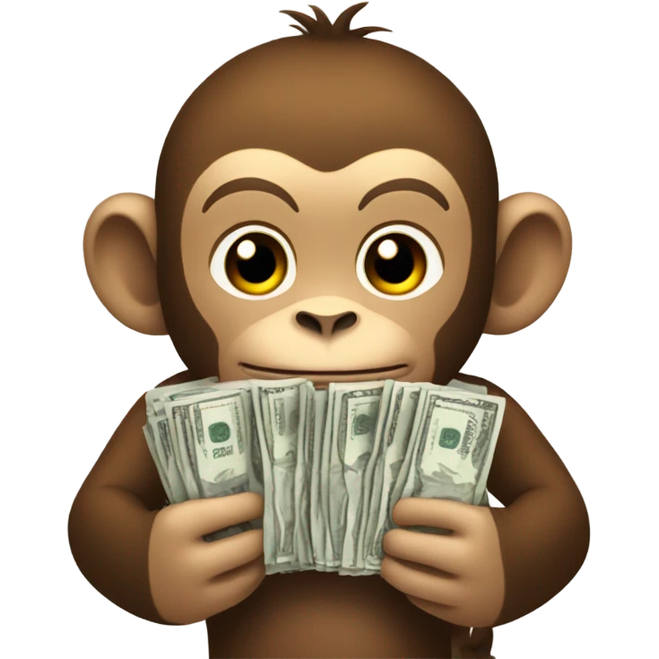 Monkey holding money emoji