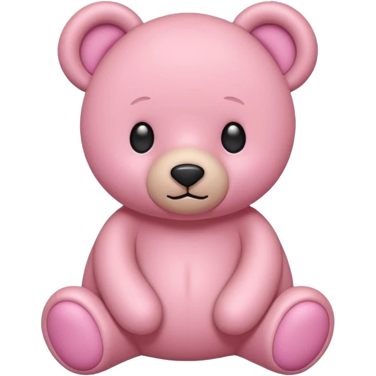 pink teddy bear, flat minimal rounded shapes, simple face, soft pink color, iconic emoji look, no fur texture, no shading emoji
