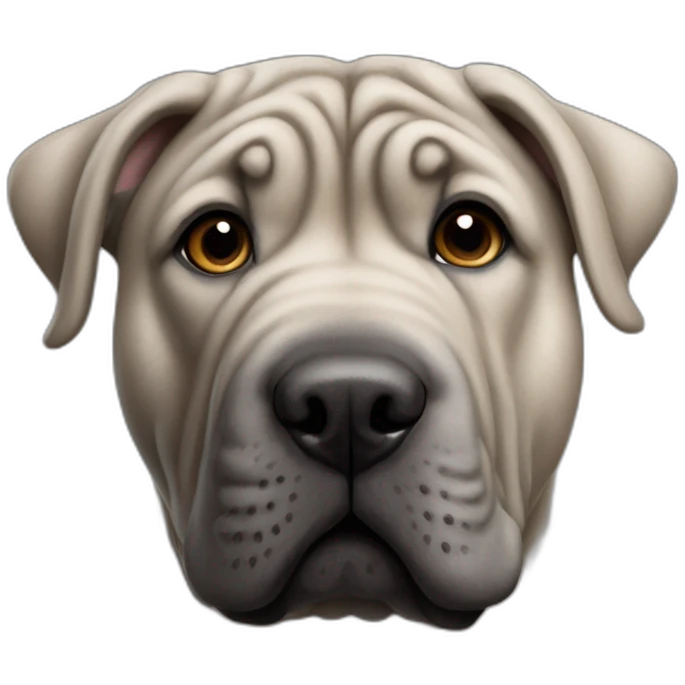 Dog gray shar-pei emoji