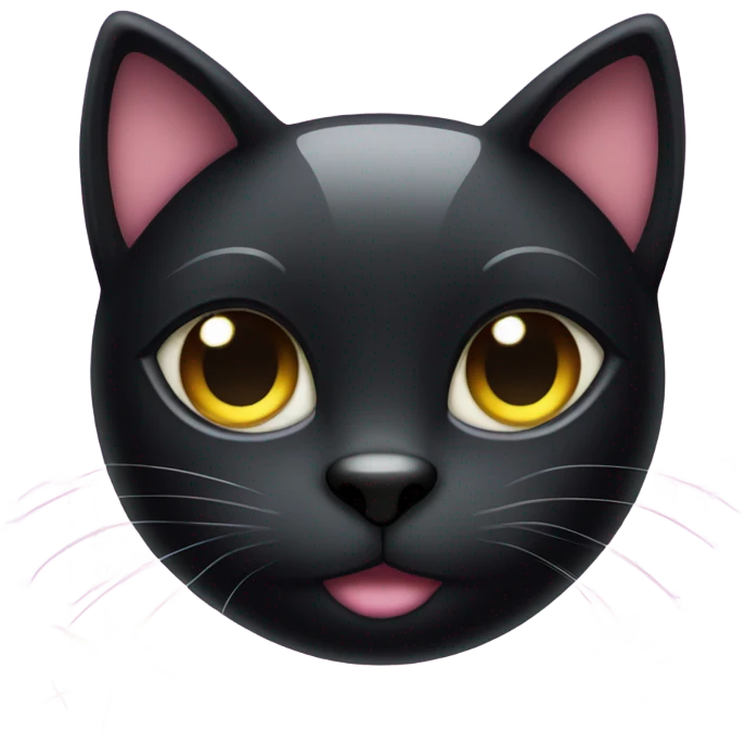 Glitter black cat emoji