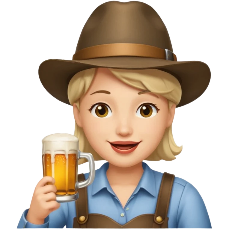 Erstelle smilie "zwinkerndes Gesicht" mit Bierkrug und Hut emoji