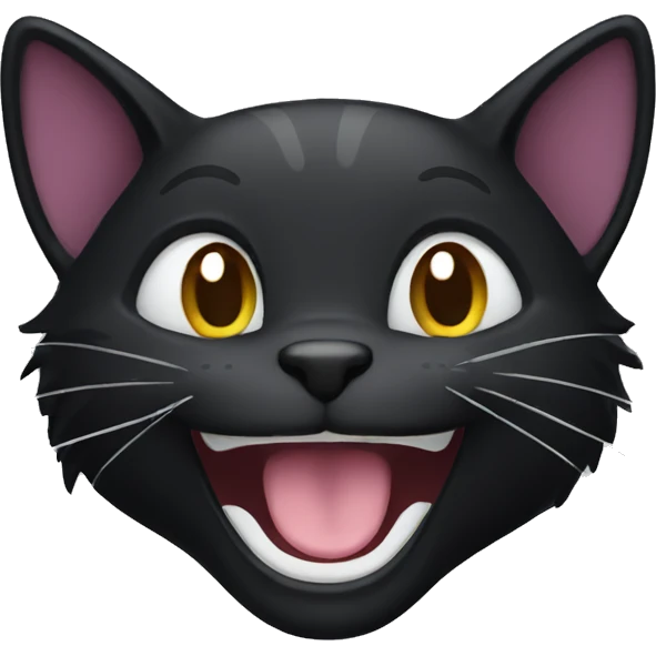 laughing black cat face emoji