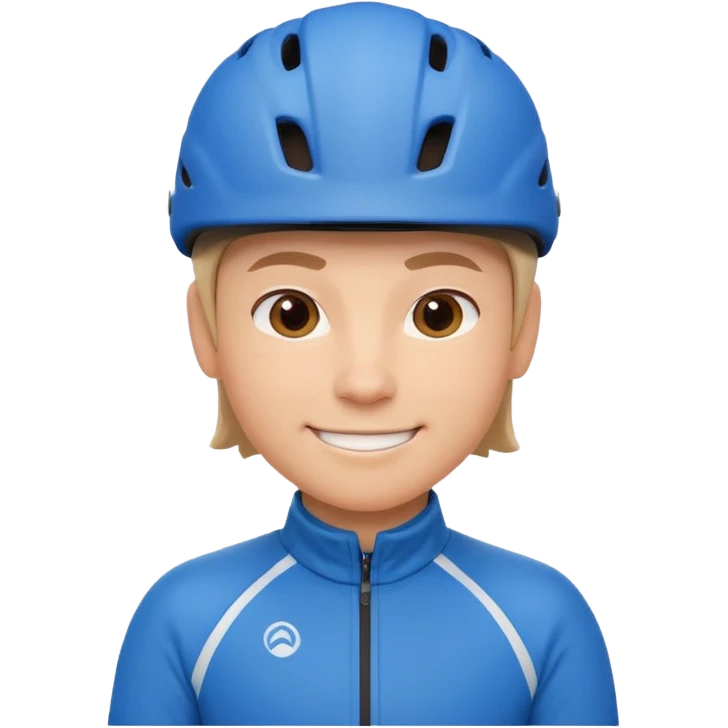 cute cycling coach portrait, head and shoulders only, helmet, sporty jacket, confident smile, 3D cartoon, mobile game icon style, clean background, no text, no watermark
 emoji
