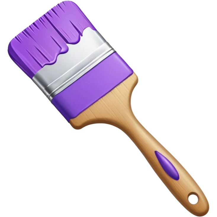 Paint brush with purple paint emoji