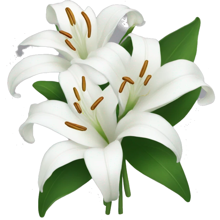 White lilies as a bouquet emoji