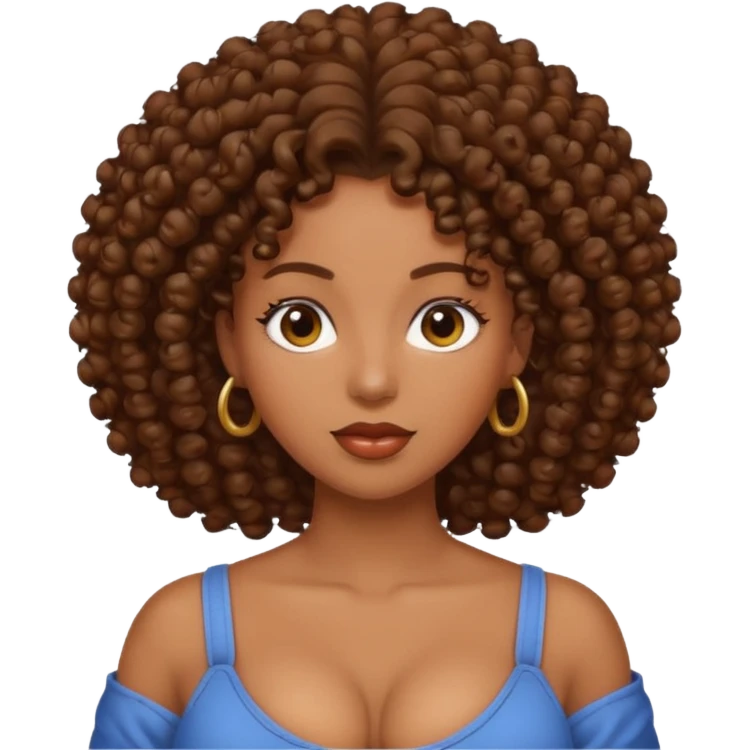 black woman bigger breast emoji curly hair emoji