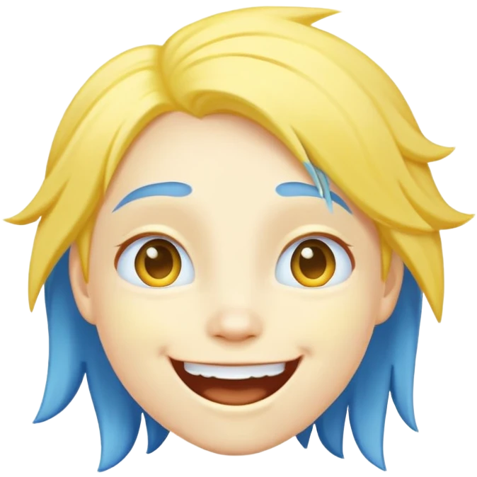 Joy blue character with yellow hair emoji