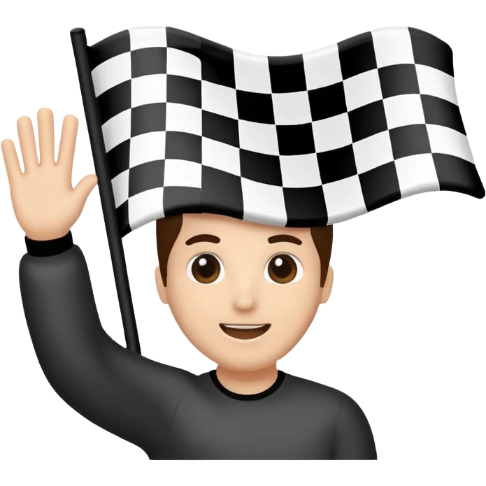 finish line with checkered flag emoji