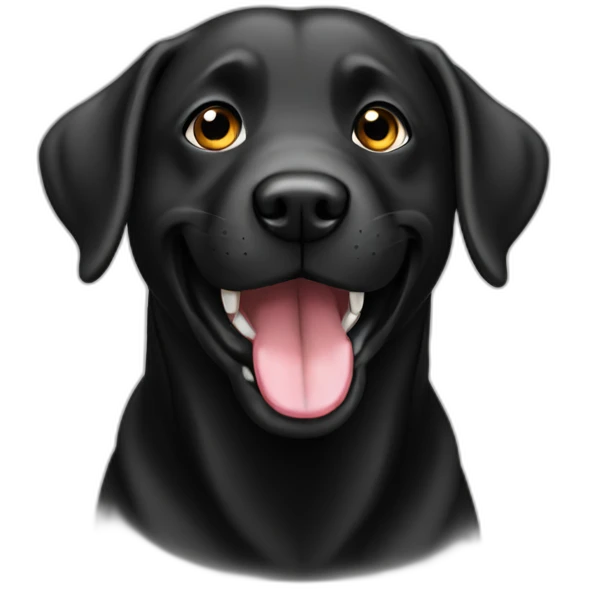 laughing labrador black emoji