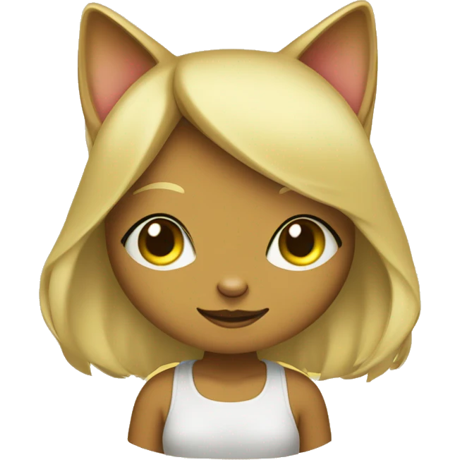 Cat girl Bright yellow and beige in color with bright colors on the belly and muzzles of the body. emoji