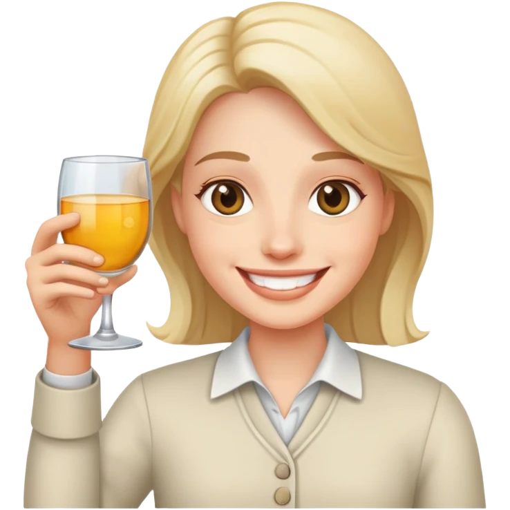 Smile with a glass emoji