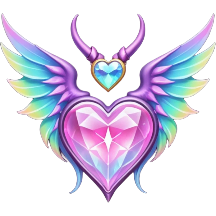 small lisuccubus wings, cryhstal heart  emoji