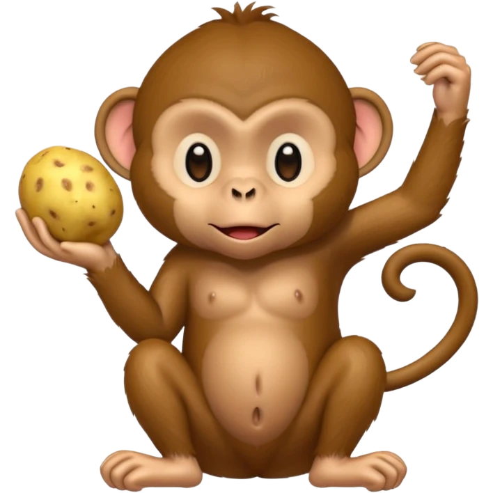 Monkey holding a potato and scratching its head emoji