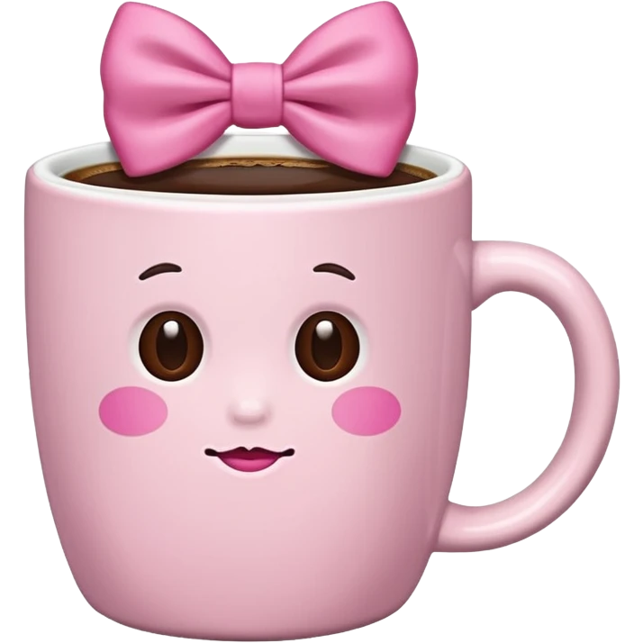 coffee with pink bow emoji