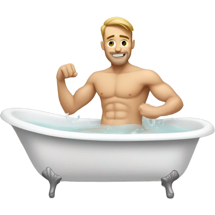 White man Doing exercise in the bathtub emoji