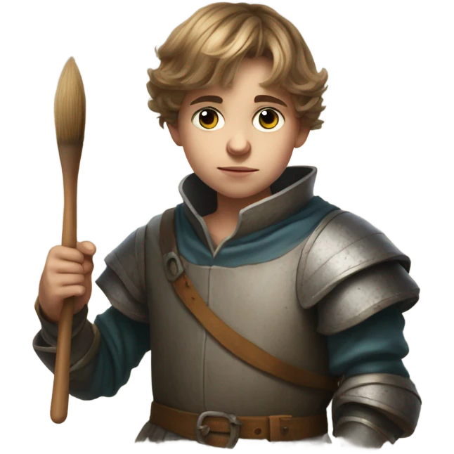 medieval painter boy with brush emoji