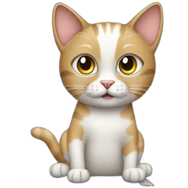 cat using desktop computer emoji
