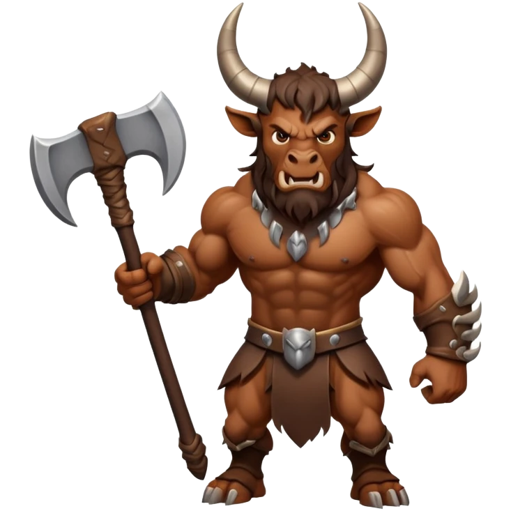 minotaur with axe and horns emoji