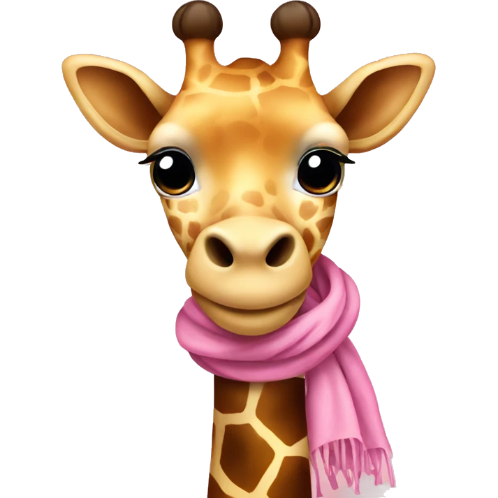 Cute giraffe with pink scarf emoji