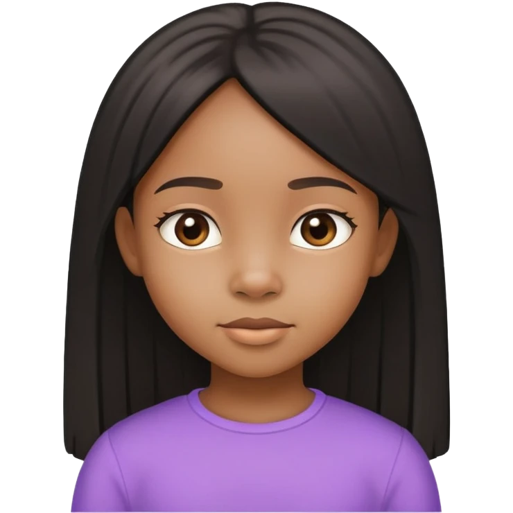 Black little girl with straight hair  emoji