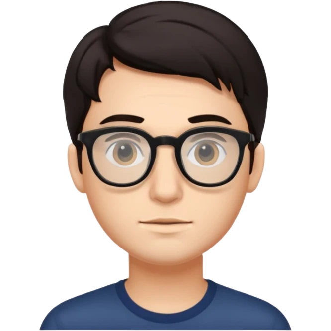 young man with glasses and slick hair emoji