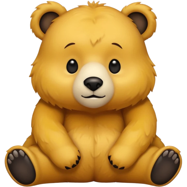 Yellow bear with black eyes sitting emoji