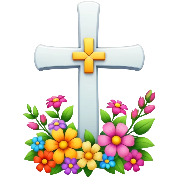 white-cross-with-flowers emoji