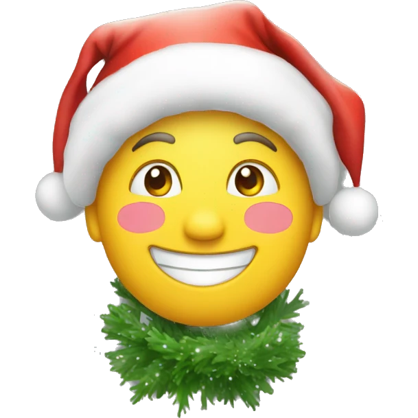 a happy face in christmas stile emoji