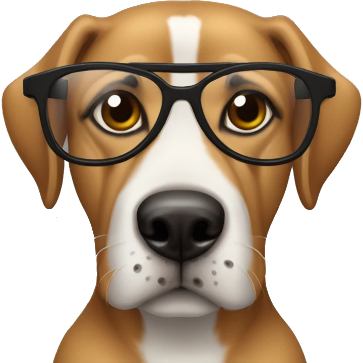 Perro con lentes negros contento emoji