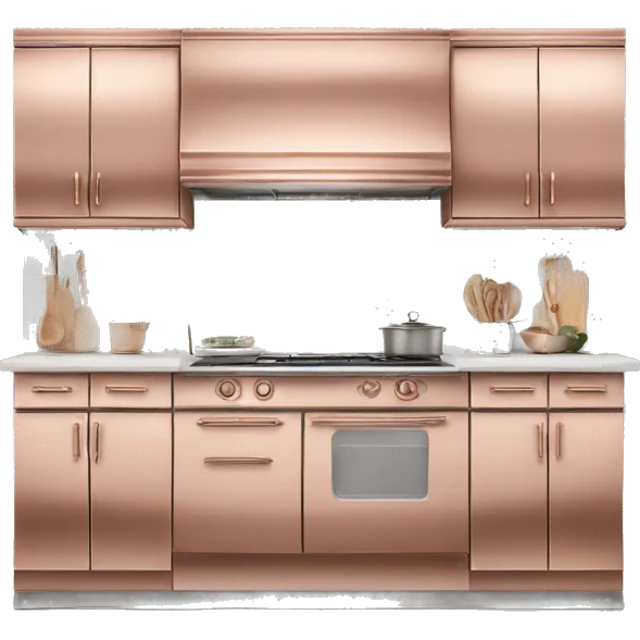 Realistic rose gold front facing kitchen. emoji