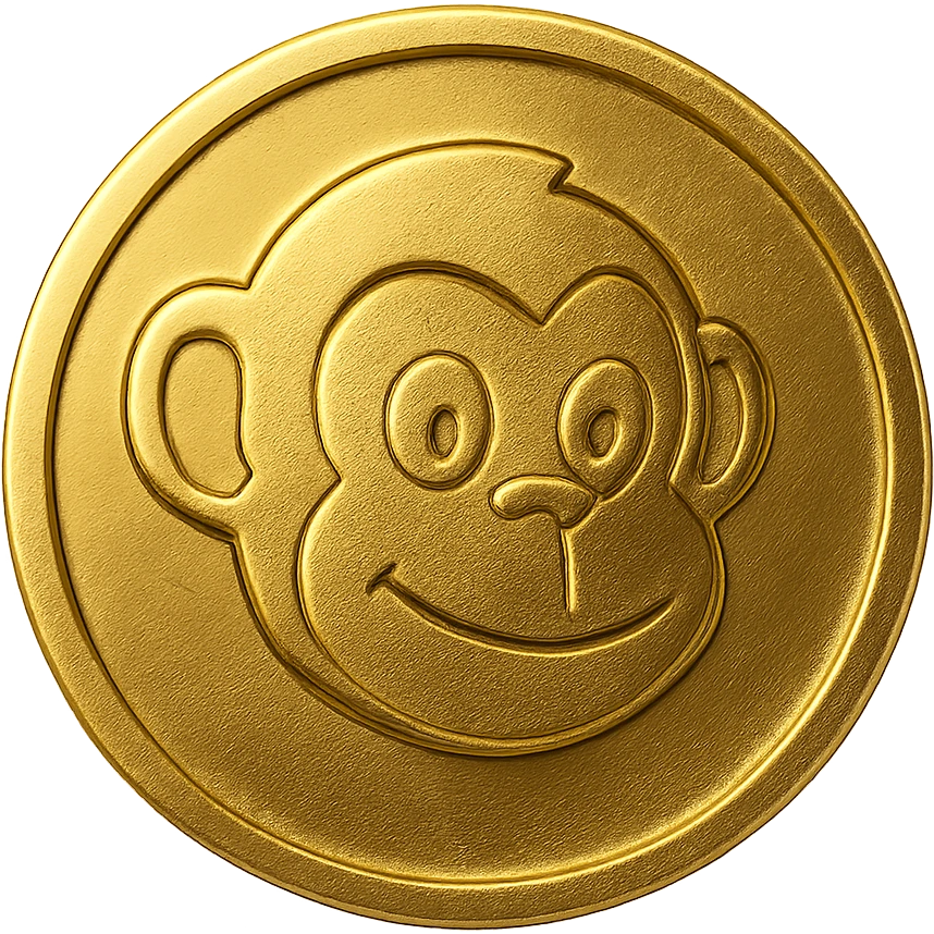 flat gold token with only the mascot's head centered, mascot's head in slightly embossed style, in gold, simple, no text or extra elements emoji