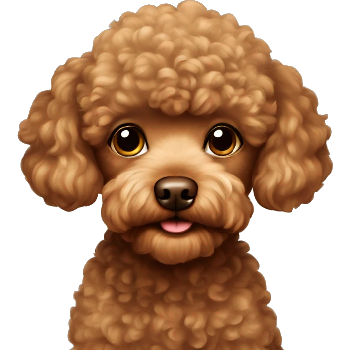 A brown toy poodle with a light brown head emoji