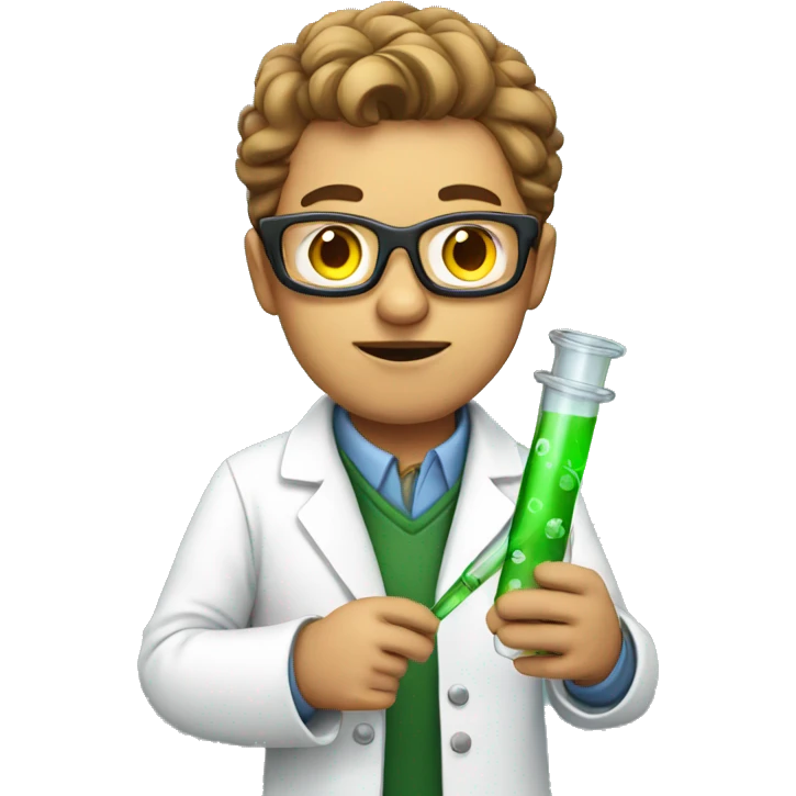 scientist holding a science tube emoji