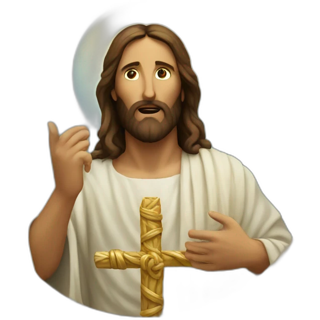 Jesus defeats the serpent emoji