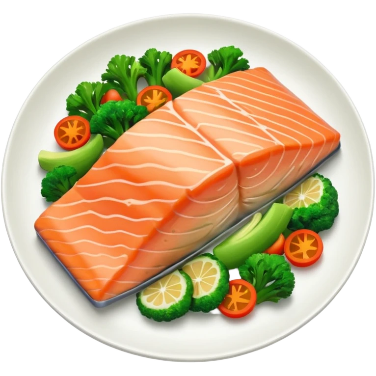 Steamed salmon with vegetable sauté emoji