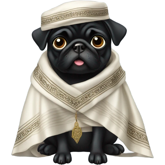 Black pug dress Jewish  emoji