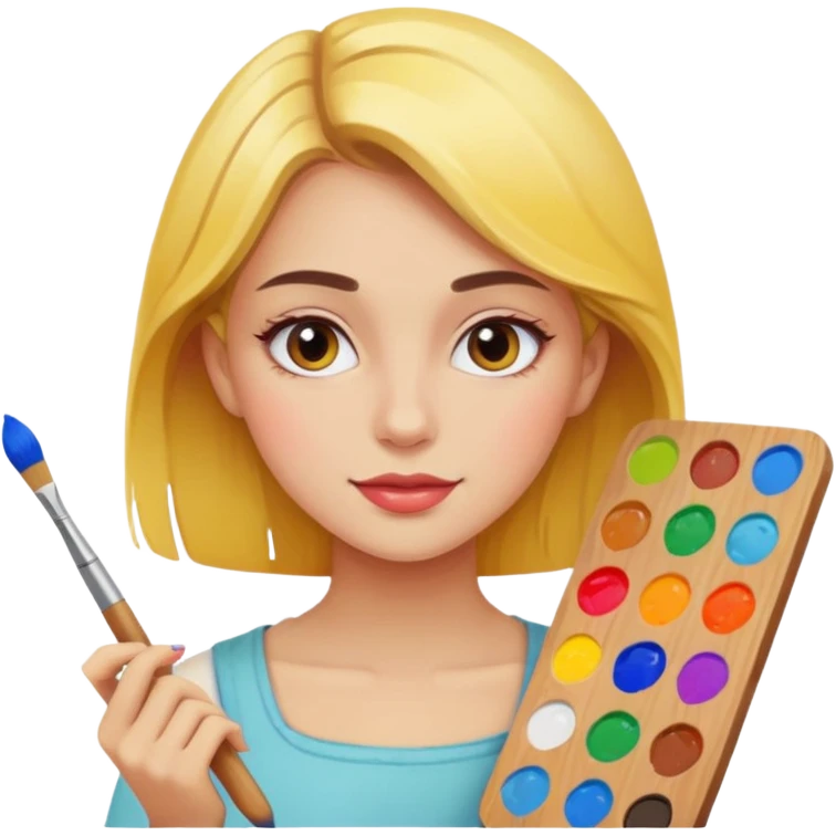 girl painting emoji