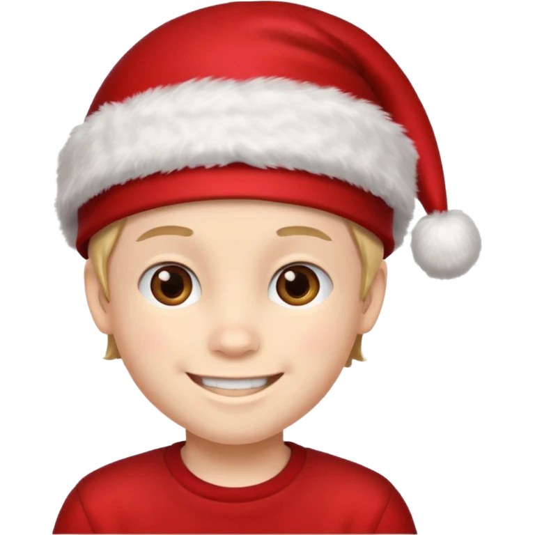 boy with red xmas hat emoji