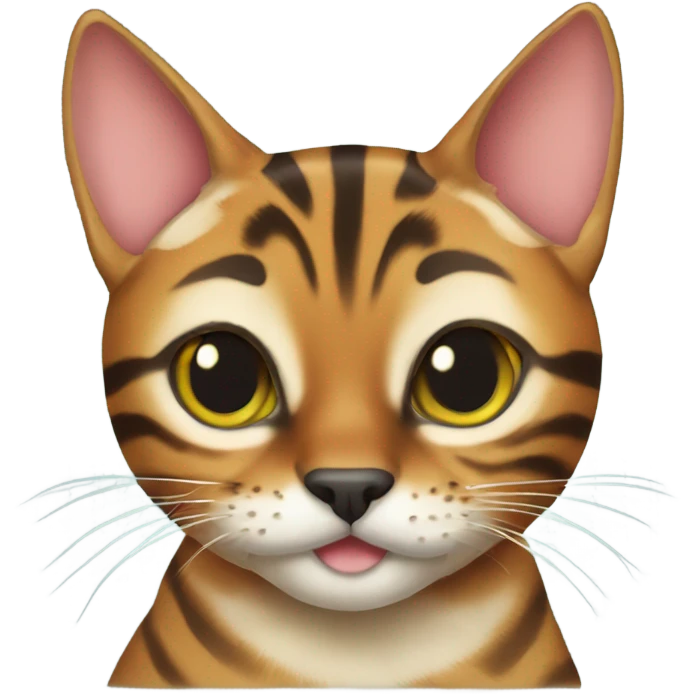 Bengal cat Christmas theme emoji